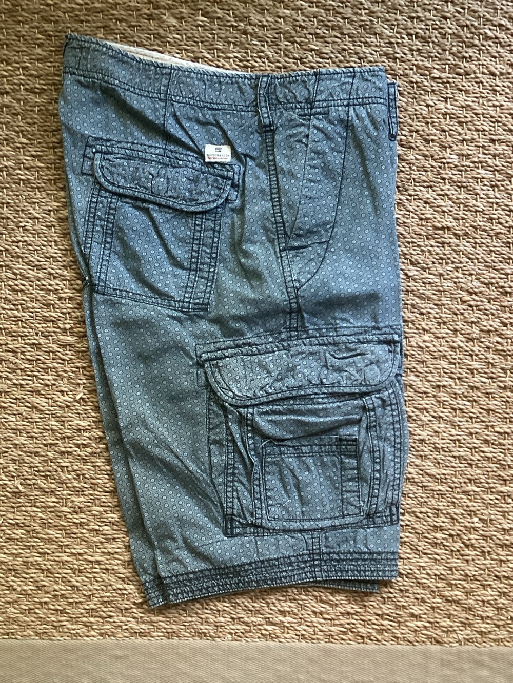 Scotch & Soda Blue Patterned Cargo Shorts